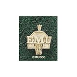 Eastern Michigan Eagles Solid 10K Gold ''EMU'' Backboard Pendant