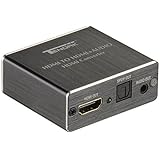 Tendak 4K x 2K HDMI to HDMI and Optical TOSLINK SPDIF + 3.5mm Stereo Audio Extractor Converter HDMI Audio Splitter Adapter(HDMI Input, HDMI + Digital / Analog Audio Output)