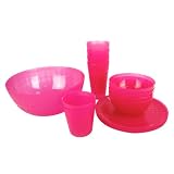 Polypropylene 33-pc. Dinnerware Set - Pink