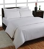 Homescapes 200 Thread Count Ultrasoft - Plain White Duvet Cover - Double - 100% Egyptian Cotton Satin, Anti Dust Mite