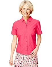 Classic Collection Pure Cotton Dobby Spotted Blouse
