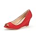 DREAM PAIRS CELESTE Women's Elegant Classic Open Toe Mid Heel Wedge Heel Pumps Shoes New