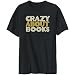 T-Shirt Mens Black " crazy about Books " Hobbies Large