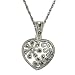 Sterling Silver Oxidized Marcasite Filigree Heart Shape Pendant Necklace, 18