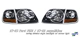 97-03 FORD F150 / 97-02 EXPEDITION HARLEY DIVISION STYLE HEADLIGHT BLACK W/CORNER