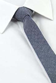 Autograph Pure Cotton Chambray Skinny Tie