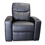Lovan Gallant Home Theater Seat in Black Italian Leather (Single Full Chair)