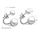 Cat Eye Jewels 6~8mm Double Freshwater Shell Pearl Earrings with 925 Sterling Silver Hoop Stud E008