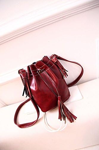 Tassel bucket bag mini phone Coin Purse bag (Crimson)