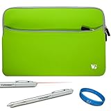 IMAGE OF Executive Stylus Pen with Laser Pointer and LED Light + Dual Pocket Protective Green Neoprene Sleeve Carrying Case for Amazon Kindle 3 Wifi, Amazon Kindle 2 and 1 + SumacLife TM Wisdom Courage Wristband