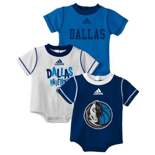 NBA Infant Dallas Mavericks 3 Piece Bodysuit Set - R228Sxma (Bright Blue, 24 Months)