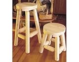 Set of 2 Log Bar Stools - 18"