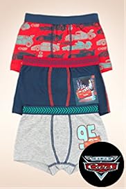 3 Pack Younger Boys Cotton Rich Disney Cars Trunks