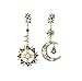 Hot jewelry Set Diamond Opal Sun and Moon Fashion Exquisite Earrings