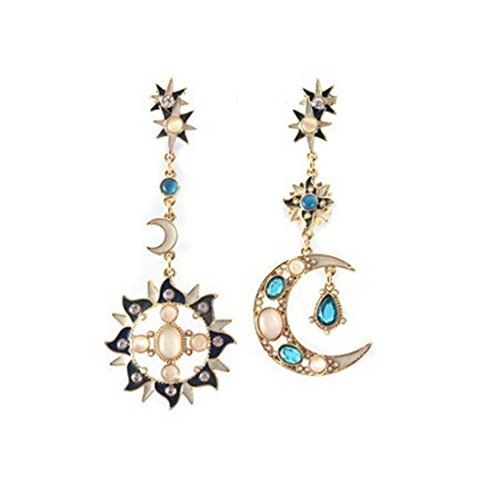 Hot jewelry Set Diamond Opal Sun and Moon Fashion Exquisite Earrings