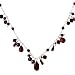 Sterling Silver Garnet Necklace, 17"