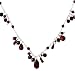 Sterling Silver Garnet Necklace, 17"