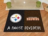 Pittsburgh Steelers - Cleveland Browns House Divided Rugs 34"x45"