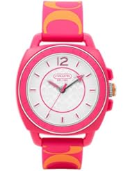 Coach Boyfriend Watch Silicon Rubber Pink Orange Strap 14501465