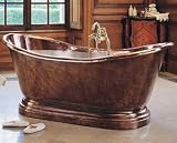75 inches Herbeau Creations Medicis Copper Bathtub with No Faucet Drillings