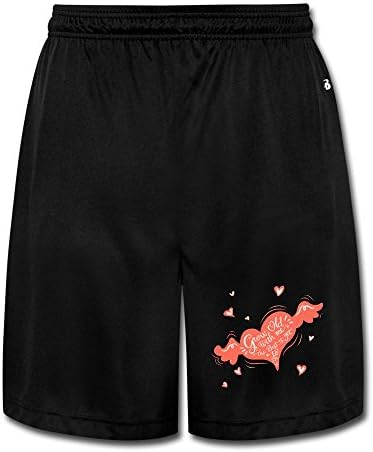 Men's Creative Wings Of Love Athletic Shorts Black