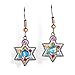 Multicolor Star of David Judaic Earrings with Hypoallergenic stainless steel ear wire #2304M