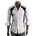Doublju Mens Casual 2 Tone Dress Shirts (EXL19)