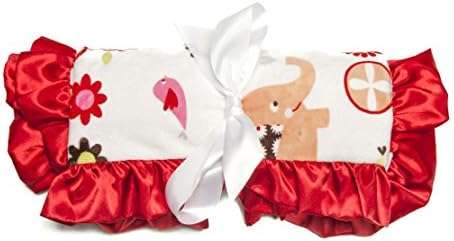 Minky Baby Blanket Trees &amp; Elephants Decorative Ultra-Soft Minky Dots, 36IN X 30IN, Red