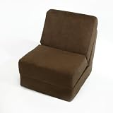 Fun Furnishings Teen Chair, Brown Micro Suede