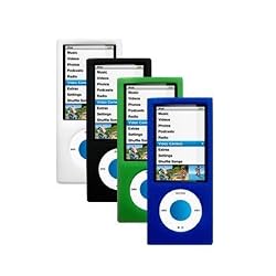 4 Pack Silicone Cases / Skins for Apple iPod Nano 5th Generation (5G) - White, Black, Blue, Green