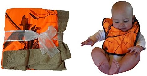 2PC Blaze Realtree Baby Blanket + Bib Set, Super Soft Plush Back Microfiber SET