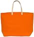Cotton Colorful Orange Large Tote Bag with Leather Handle 22"Lx14.5"H