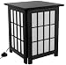 Classic Authentic Discount Inexpensive Unique Floor Lamp - 19 Hokkaido Japanese End Table Nightstand Shoji Lantern - BLACK