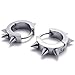 KONOV Stainless Steel Punk Cool Hip Hop Mens Awl Taper Huggie Hinged Hoop Earrings 2pcs