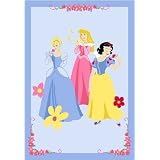 Luxury Childrens Character Princess Trio Blue Disney Rug/Mat