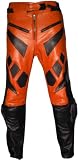 NEW MOTORCYCLE BIKE RIDING LEATHER ORANGE PANTS PANT