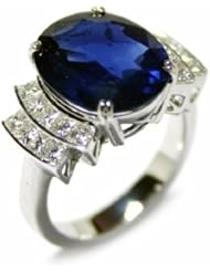 18K White Gold Tanzanite and Diamond Ring -- LIFETIME WARRANTY