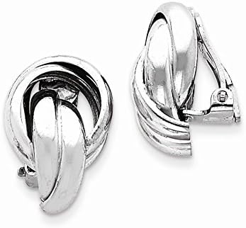Sterling Silver Knot Design Clip Back Non-Pierced Earrings