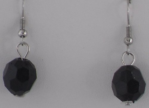 Ebony Gem Cut Globes Earrings