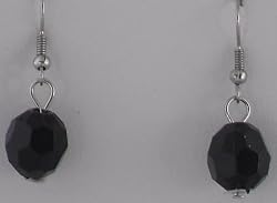Ebony Gem Cut Globes Earrings