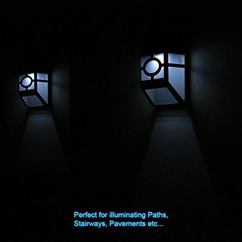 Laluce® Solar Light with 2 LED Outdoor Solar Wall Light Weatherproof, No Batteries Required for Landscape Garden Yard Fence - Black - 630002