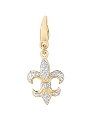 Gold over silver 0.08ct TDW Diamond Fleur De Lis (Charm)