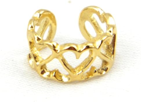 Gold Vermeil Heart Band Ear Cuff Earring
