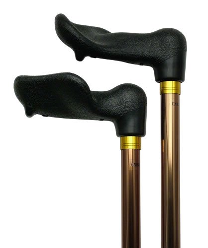 Unisex Adjustable Palm Grip Cane Bronze Aluminum Shaft, Black Handle -Affordable Gift for your Loved One! Item #DHAR-51203