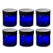 1 oz Cobalt Blue Thick Wall Glass Glass Straight Sided Jar with Black Smooth Lids (6 pack)