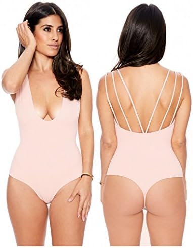 Jicheng Women Sexy One Piece Backless Plunging Neckline Beachwear Swimsuit Swimwear Bikini