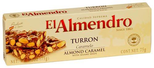 EL Almendro Turron Almond Caramel with Sesame Seeds, 2.5-Ounce Boxes (Pack of 16)
