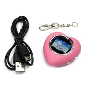 1.1-inch 1.1 Heart Shaped LCD Photo Frame Keychain Pink
