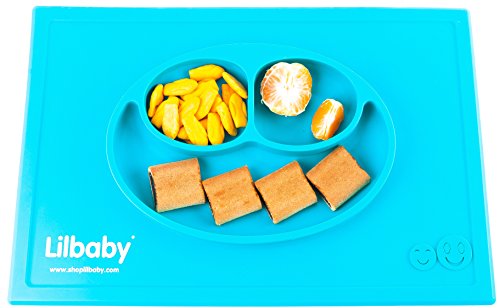 Placemat and Plate Suction Silicone by Lilbaby (Smiley Face, Pool)