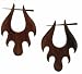 KOMORAN- Organic Hand Carved Sono Wood Earrings with Wood Post - From Indonesia - Sold as a Pair - 30mm x43mm